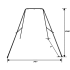 Space requirements for the Screamer Sex Swing Stand. Dimensions
